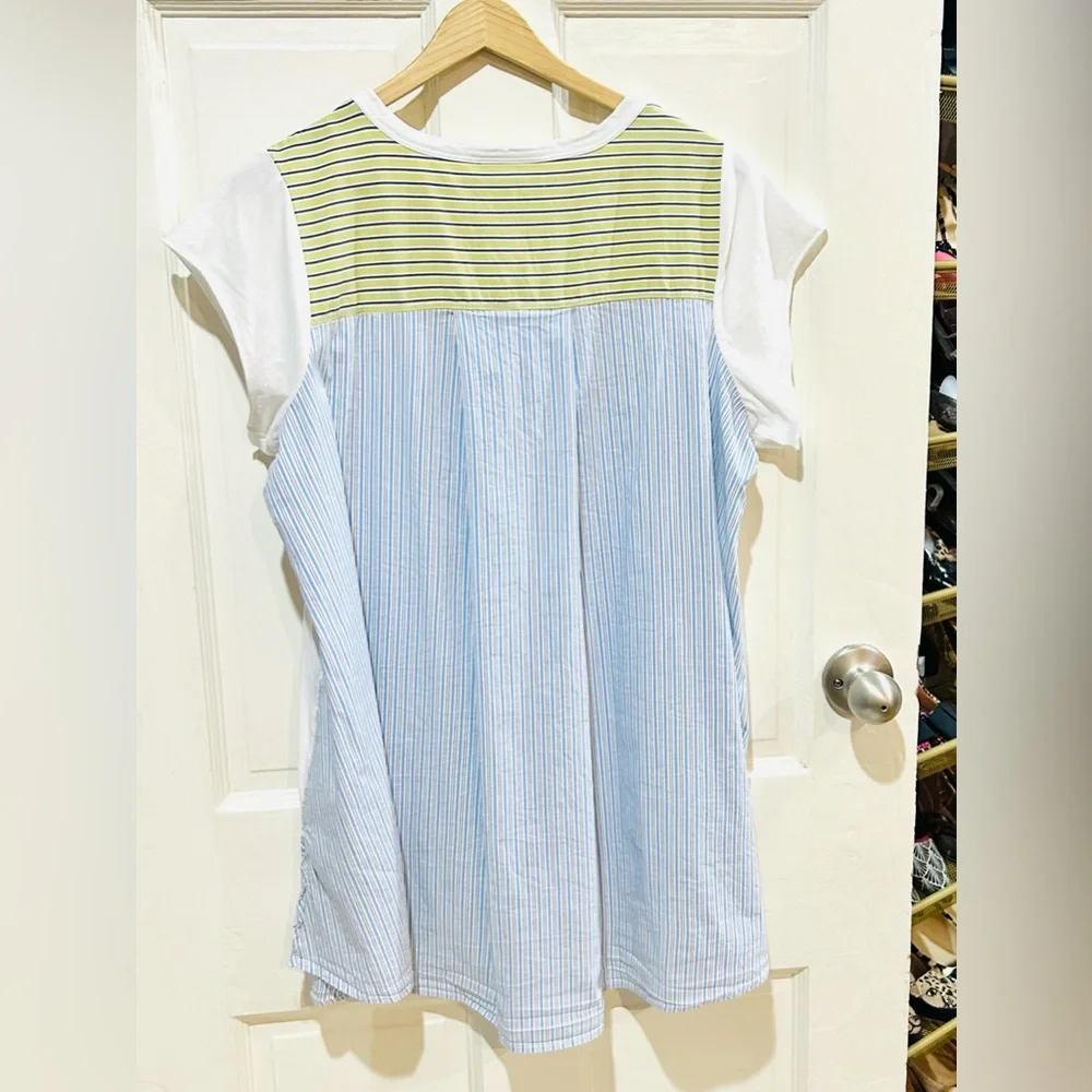 MAEVE Anthropologie Darcy Tunic Tee Striped Coastal Preppy Relaxed Size S - Picture 7 of 10